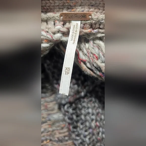 Free People Love Bug Chunky Knit Fair Isle Sweater Boho Wool Blend Size XS - Picture 11 of 15